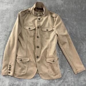 Ron Tomson Jacket Mens L/46 Faux Suede Safari Microsuede Lightweight 5894 Pocket
